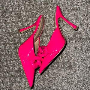 Hot Pink Mule Heels